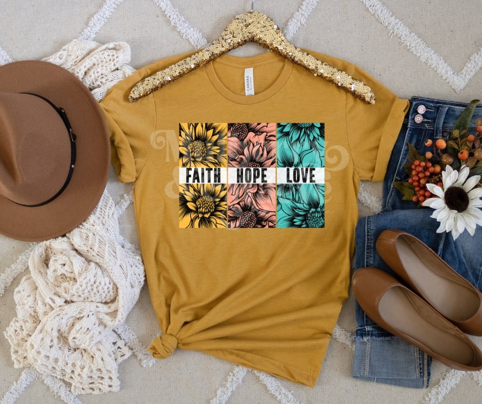 DTF Print Transfers | Ready To Press | Faith Hope Love