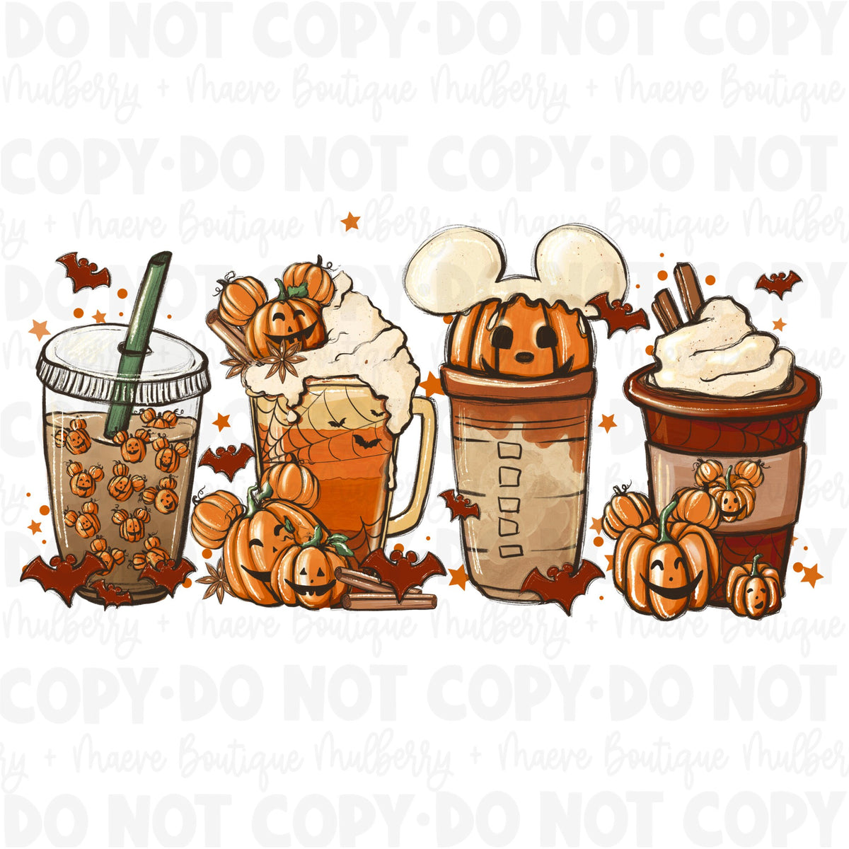 DTF Print Transfers | Ready To Press | Mouse Latte| Coffee