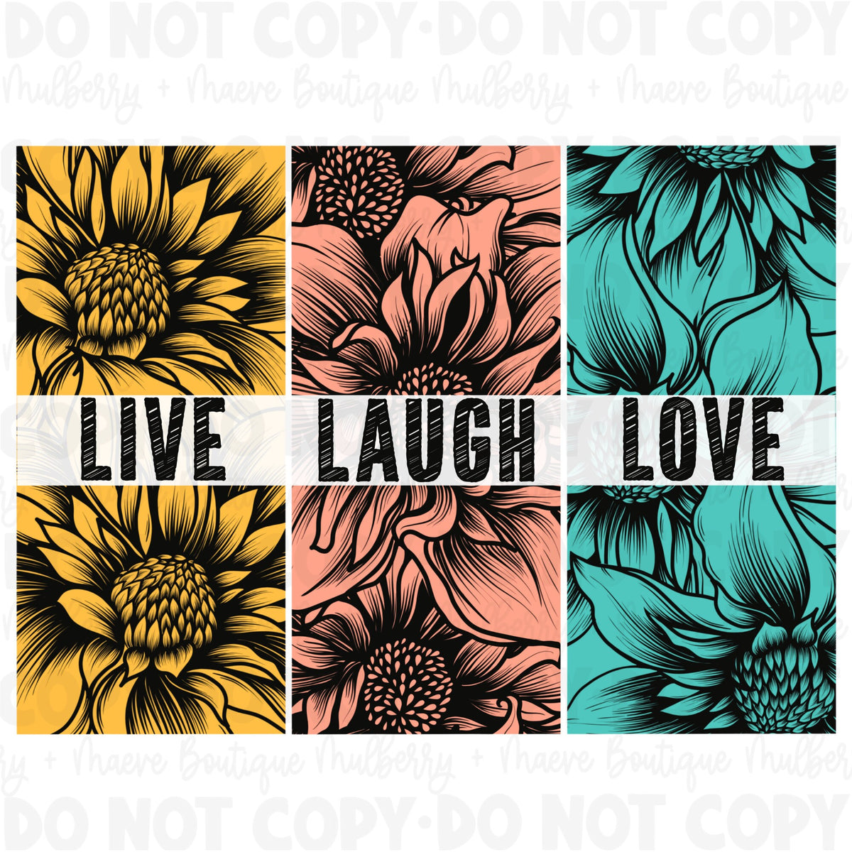 DTF Print Transfers | Ready To Press | Live Laugh Love