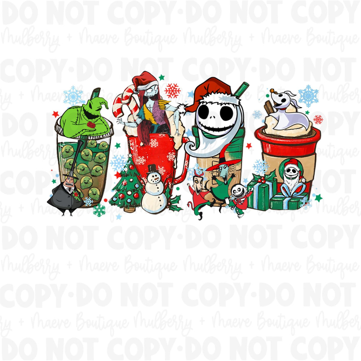 DTF Print Transfers | Ready To Press | Nightmare Before Coffee| Jack Coffee |Coffee | Latte | Iced Coffee | Christmas