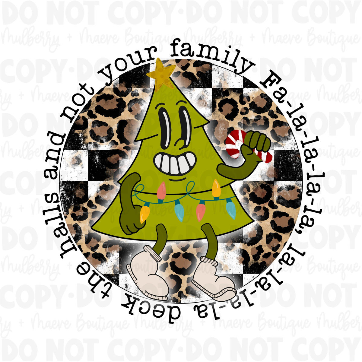 DTF Print Transfers | Ready To Press | Deck The Halls | Christmas | Christmas Tree