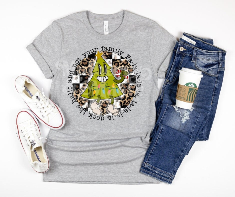 DTF Print Transfers | Ready To Press | Deck The Halls | Christmas | Christmas Tree