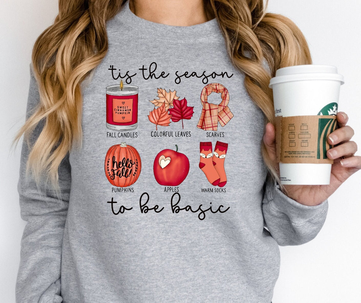 DTF Print Transfers | Ready To Press | Fall | Season To Be Basic | Pumpkin | Scarf | Apple