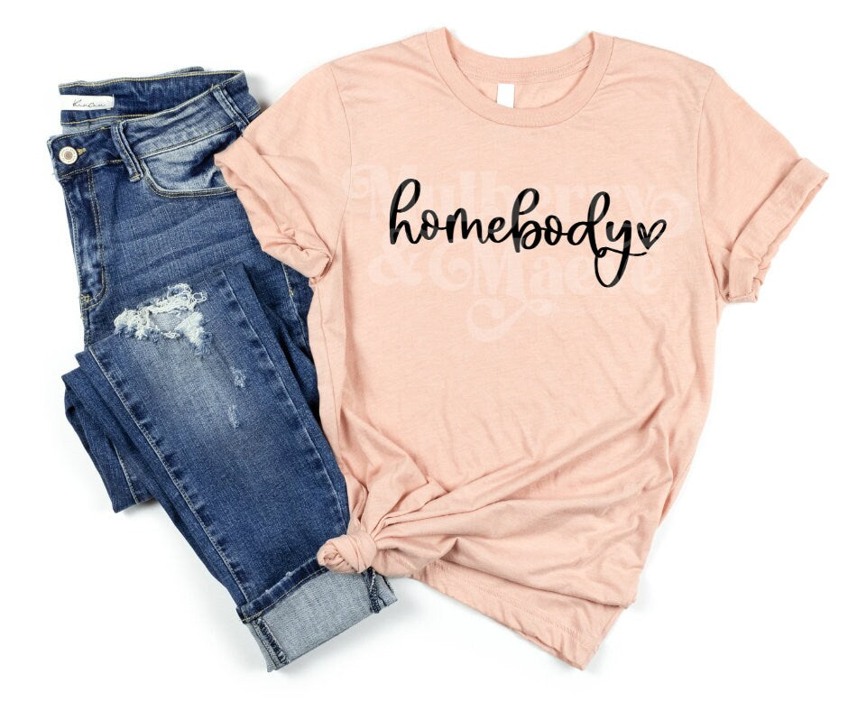 DTF Transfers | Ready To Press | Homebody | Black or White
