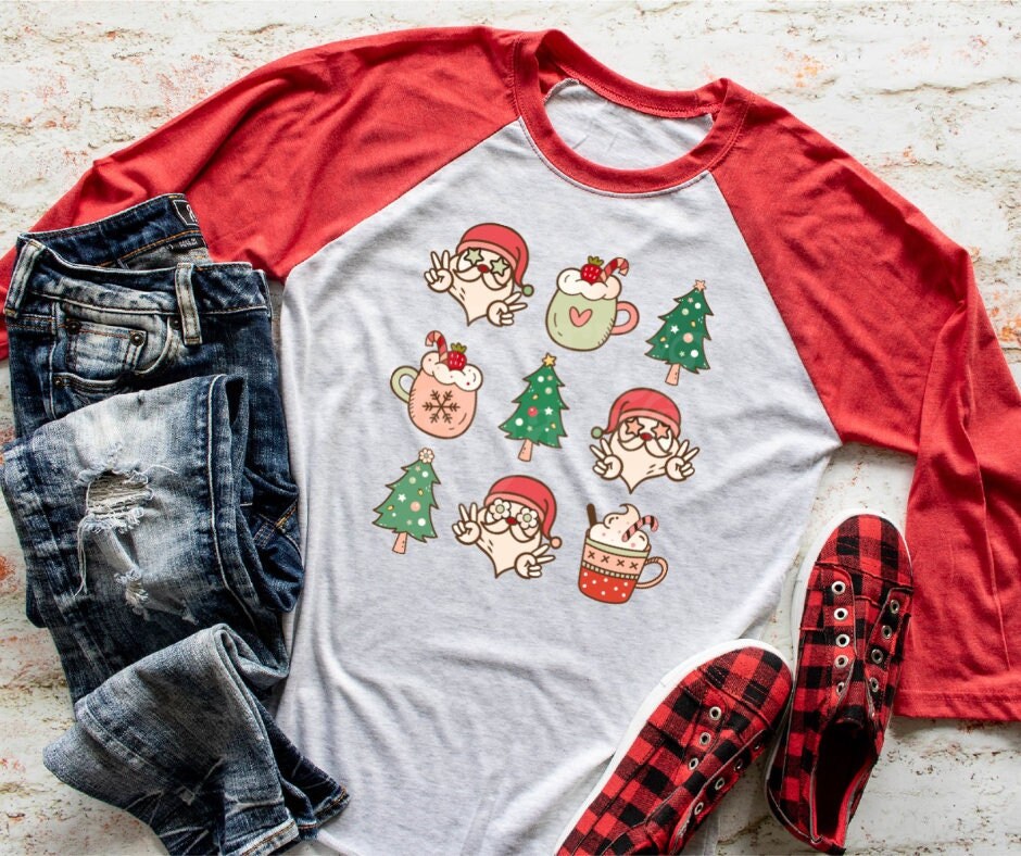 DTF Print Transfers | Ready To Press | Christmas | Cocoa | Christmas Tree | Santa Retro