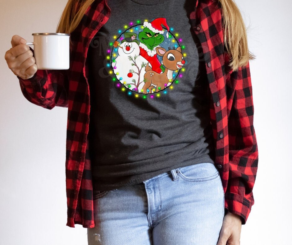 DTF Print Transfers | Ready To Press | Grinch | Frosty | Snowman | Rudolph