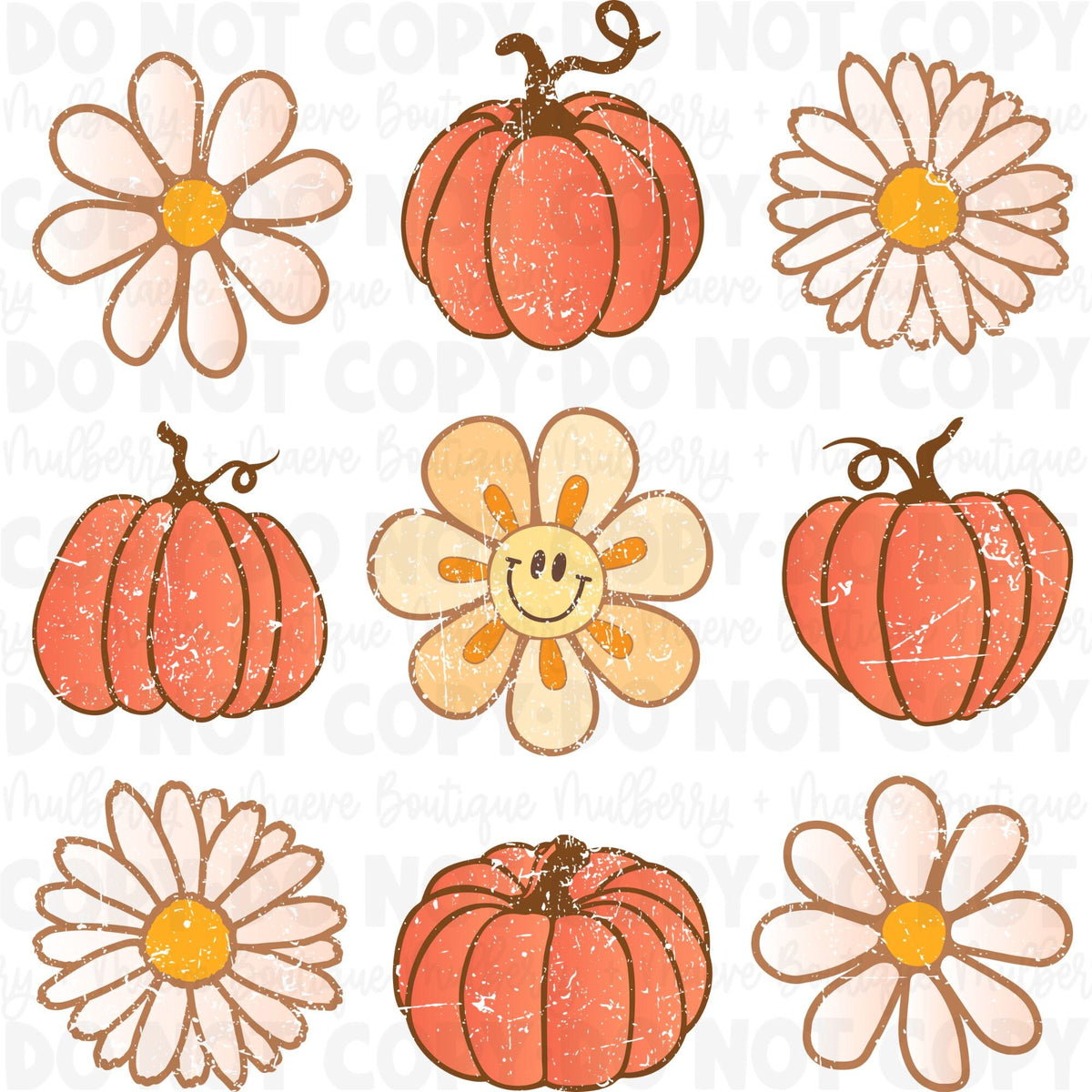 Pumpkins and Flowers DTF