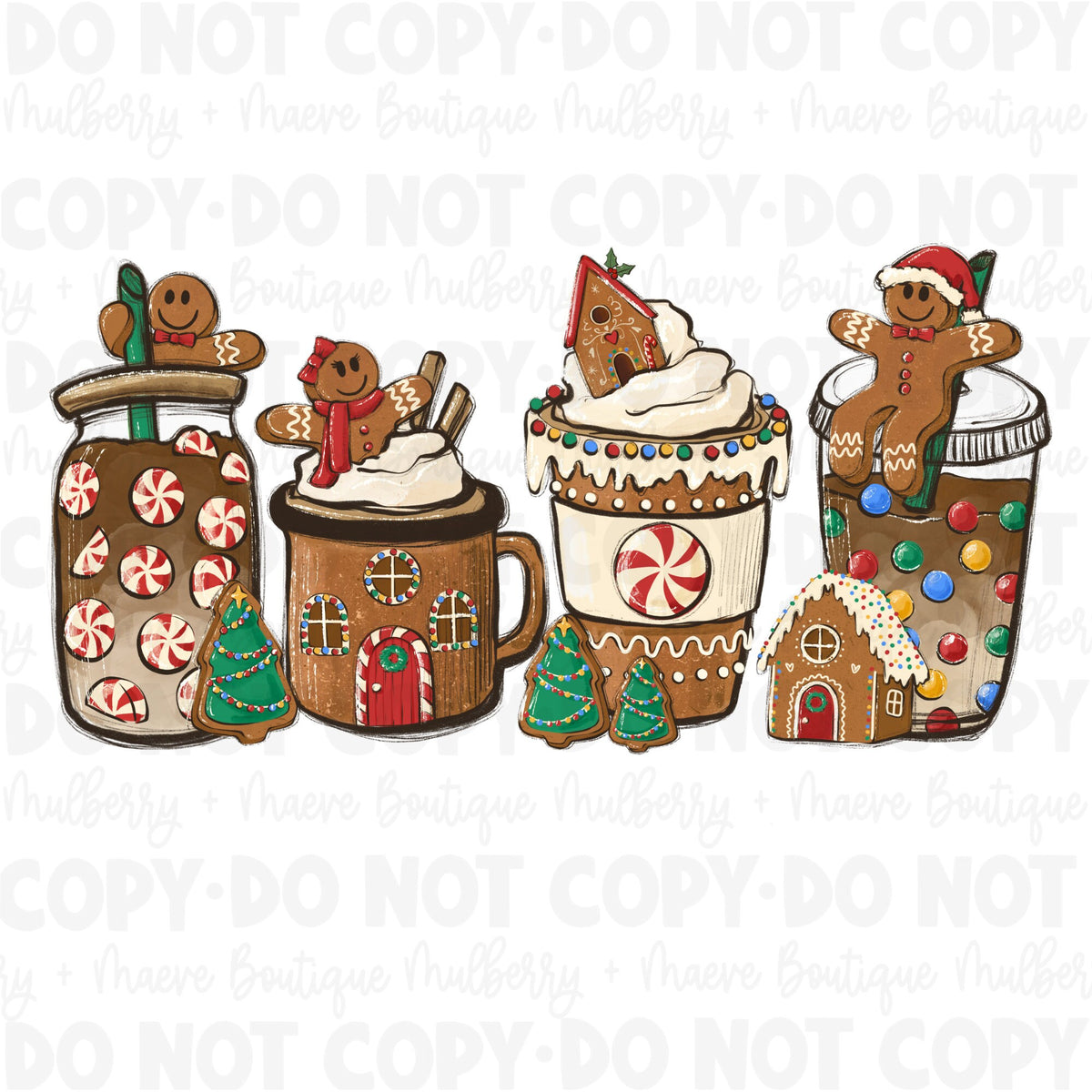 DTF Print Transfers | Ready To Press | Gingerbread | Coffee |Tea | Christmas | Iced Coffee | Peppermint