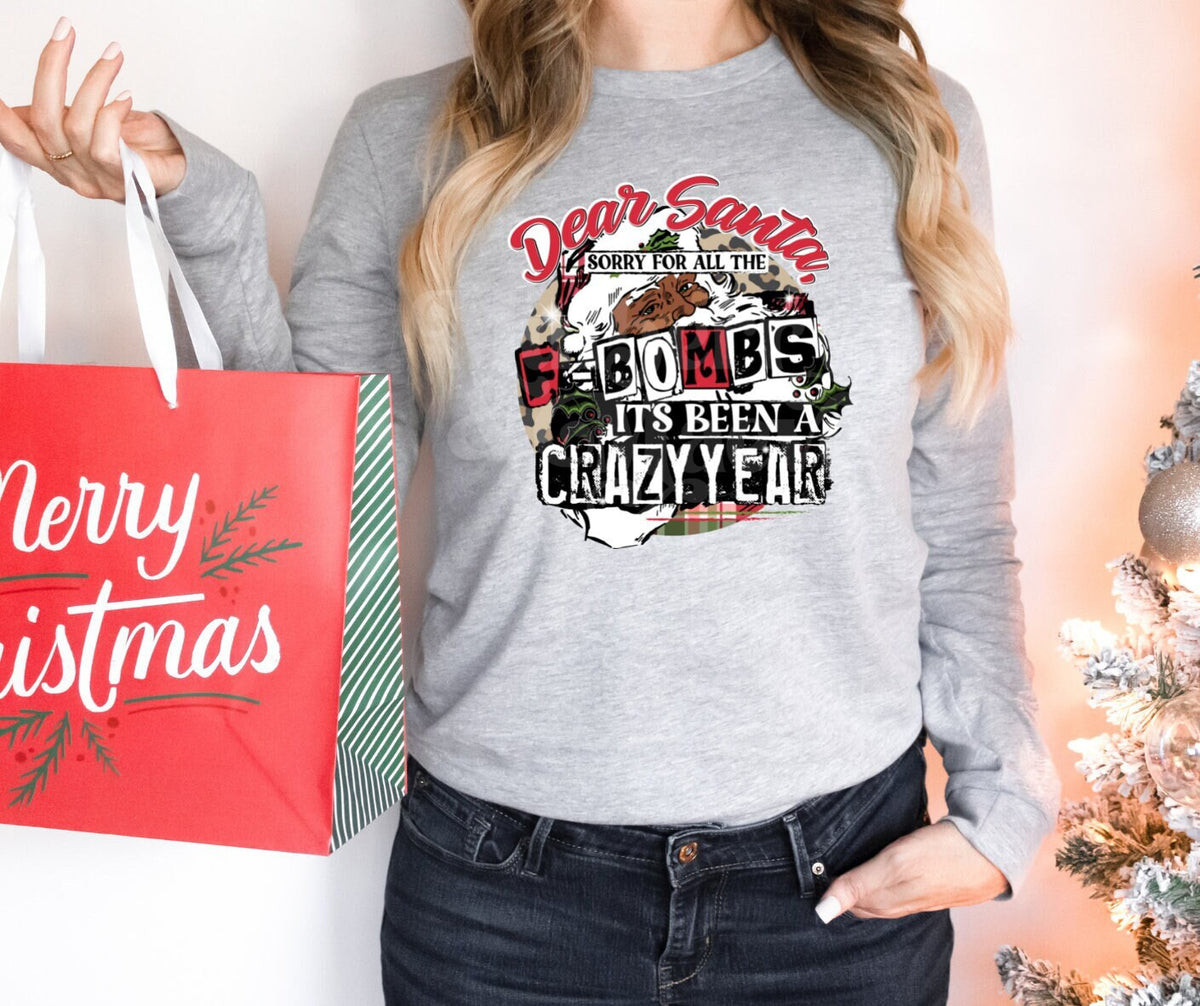 DTF Print Transfers | Ready To Press | It&#39;s Been A Crazy Year | FBombs | Holiday | Funny | Christmas | Santa