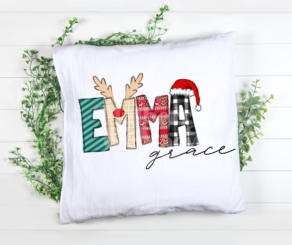 DTF | Ready To Press | Personalized Reindeer Christmas Name | Custom | Set