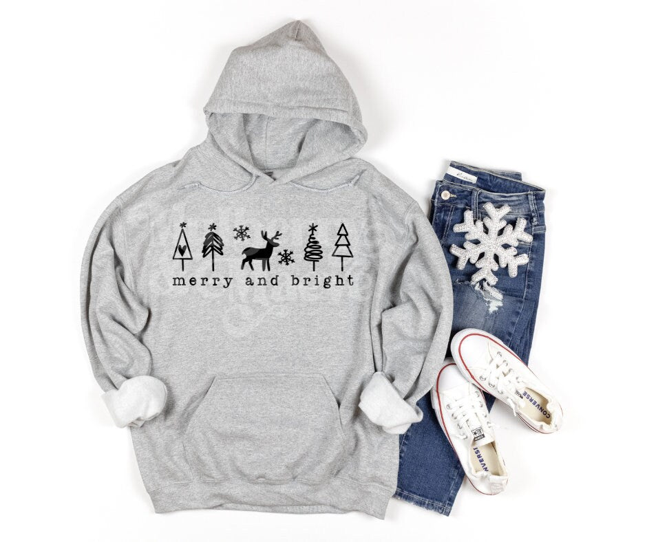 Merry &amp; Bright Trees DTF Transfer