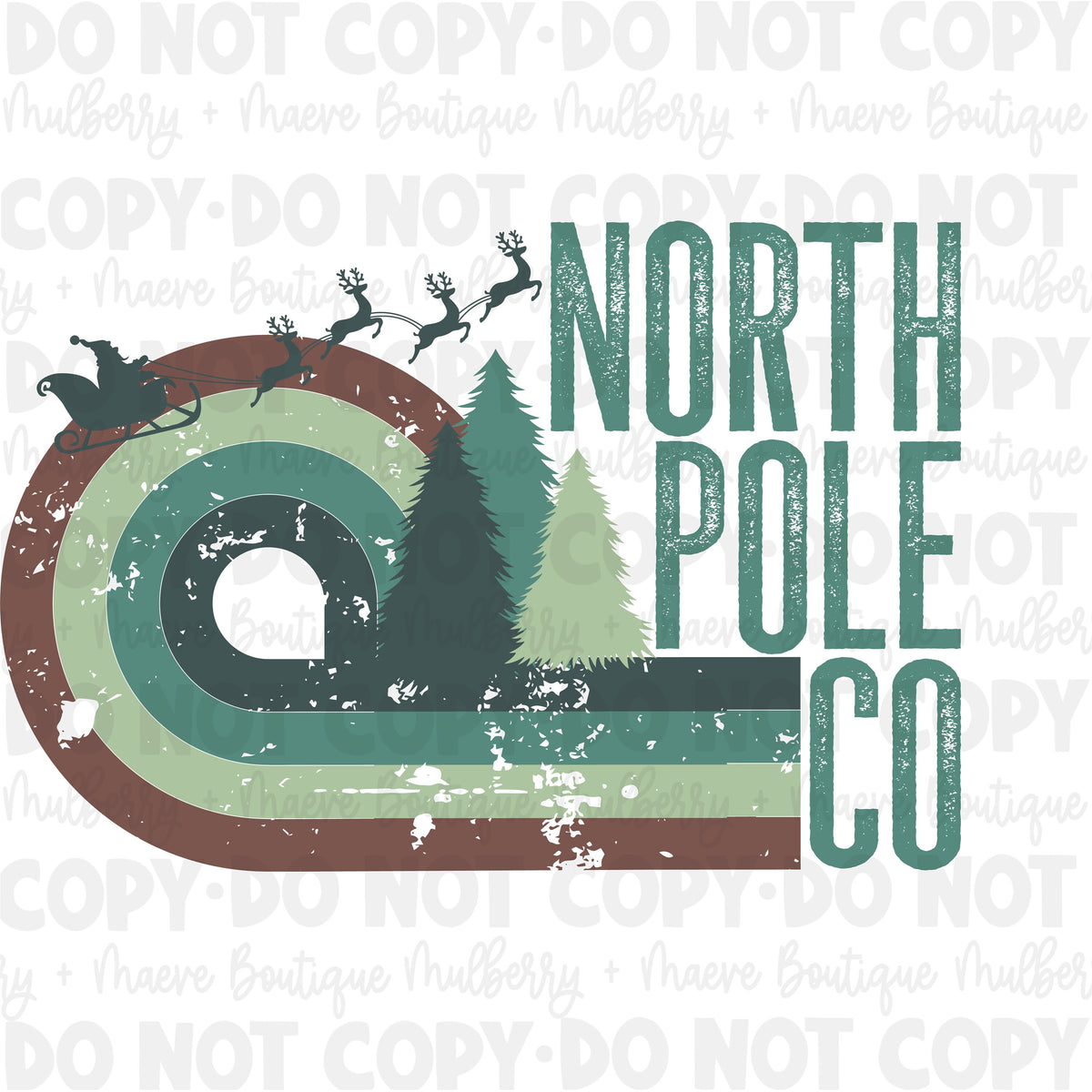 DTF Print Transfers | Ready To Press | North Pole Co. | Retro | Christmas |Holidays
