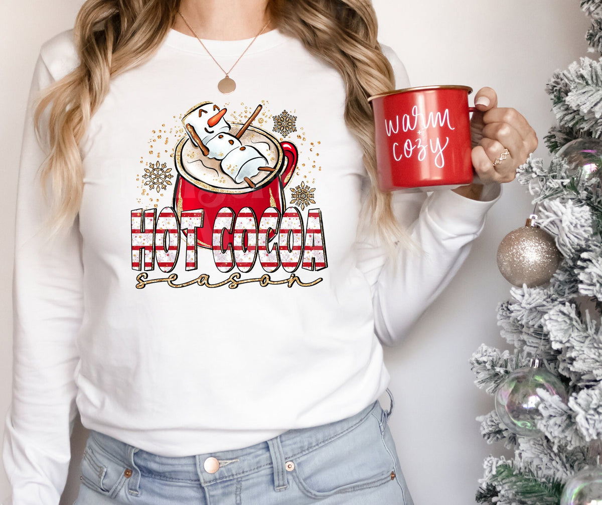 DTF Print Transfers | Ready To Press | Hot Cocoa Season | Christmas | Holiday | Snowman | Cocoa