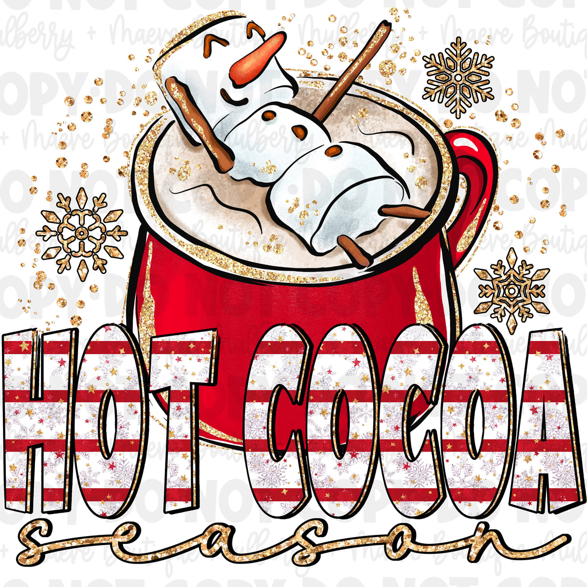 DTF Print Transfers | Ready To Press | Hot Cocoa Season | Christmas | Holiday | Snowman | Cocoa