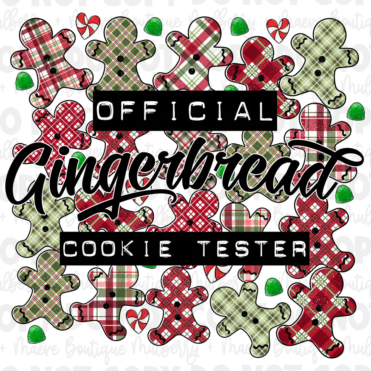 DTF Print Transfers | Ready To Press | Official Gingerbread Cookie Tester | Christmas | Holiday | Cookies