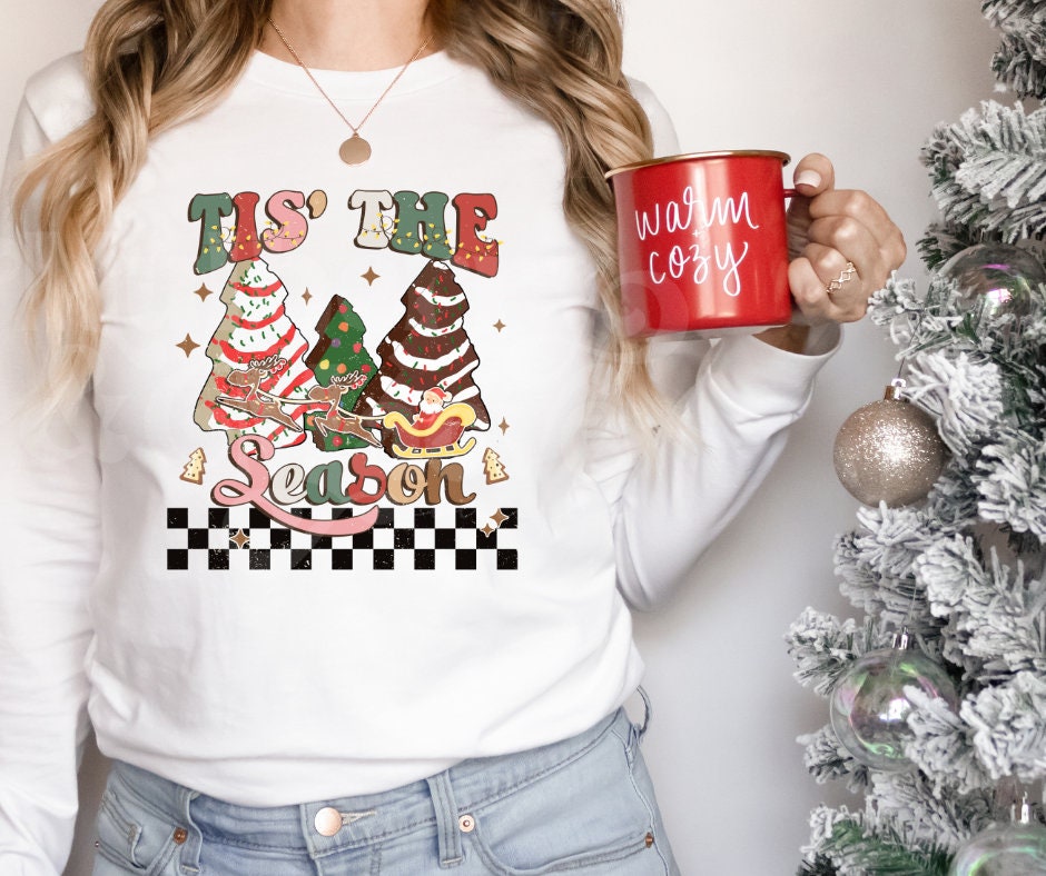 DTF Print Transfers | Ready To Press | Christmas Cakes | Tis&#39; The Season | Winter | Holidays |Snack Cakes