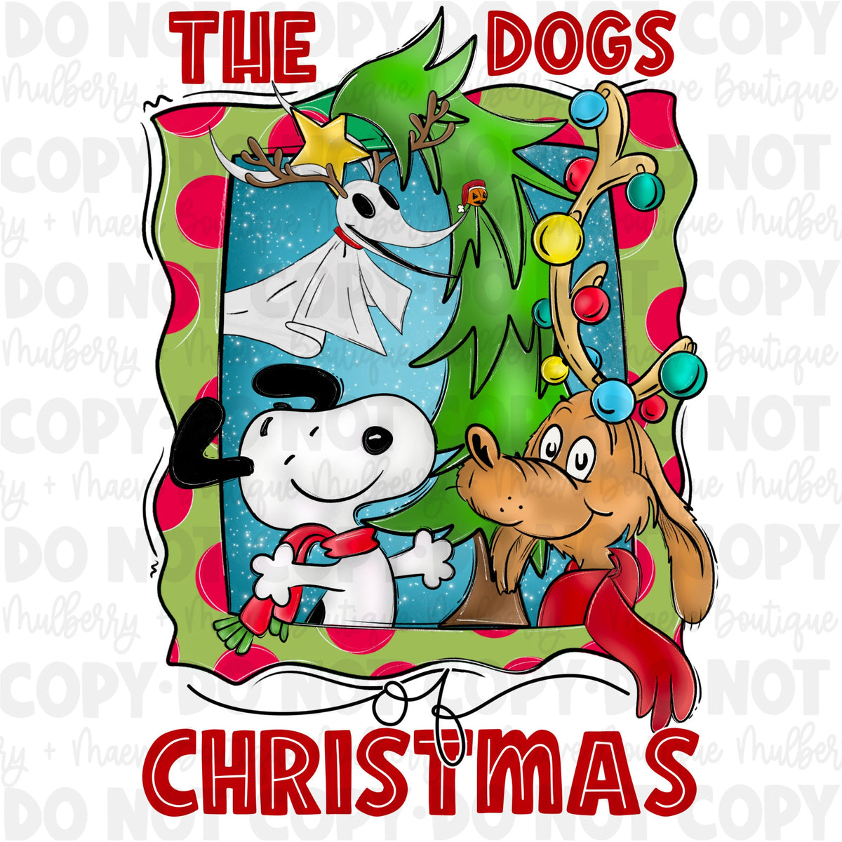 DTF Print Transfers | Ready To Press | The Dogs Of Christmas | Snoopy | Zero | Max