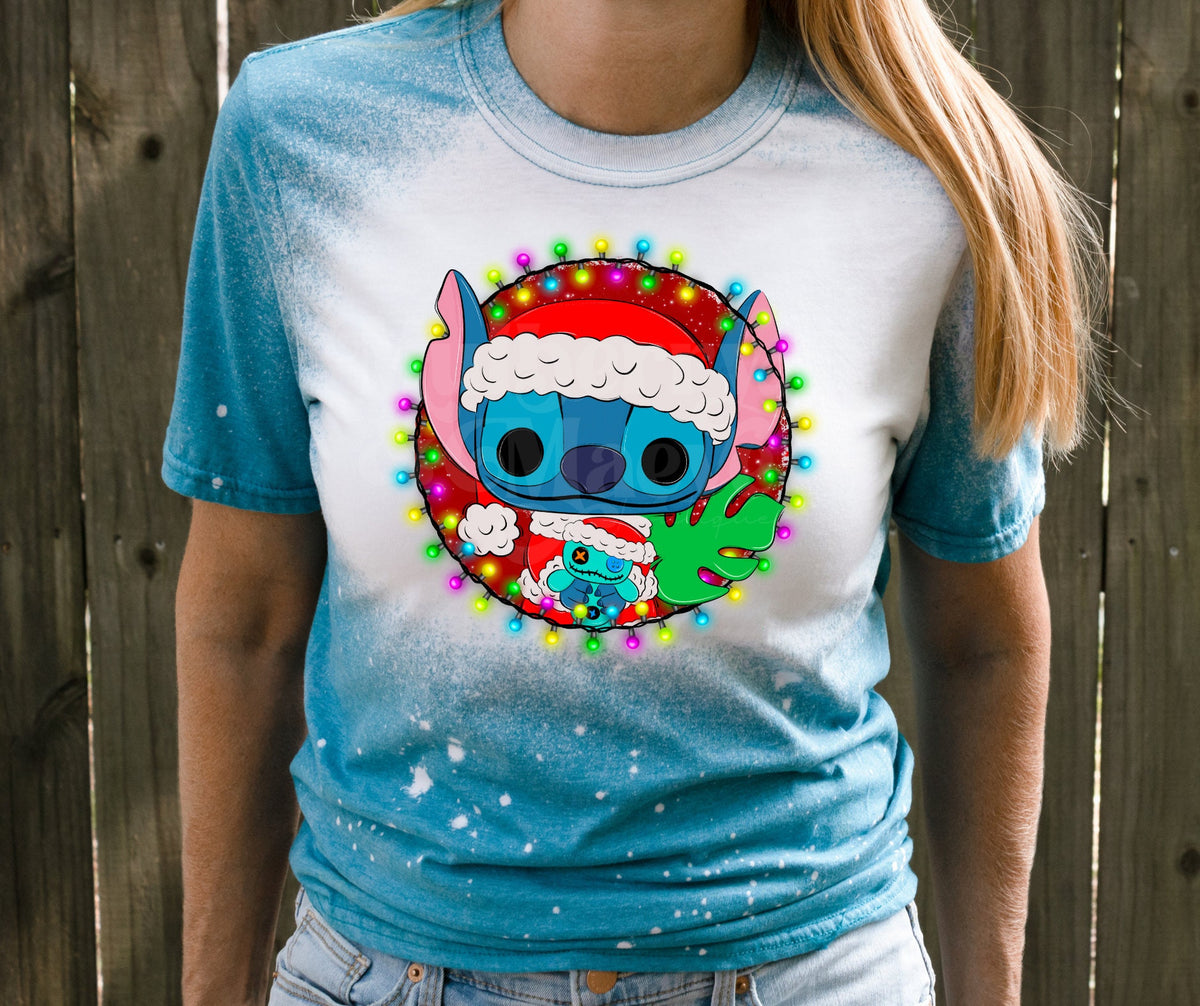 Christmas DTF Transfer for Blank Apparel. Holiday Ohana. Christmas Shirt Ideas. Christmas Lights S T I T C H