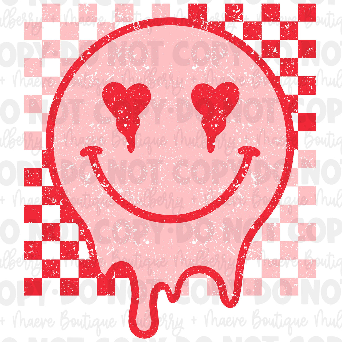 DTF Print Transfers | Ready To Press | Retro Smiley Face | Valentines | Holiday | Smiley Face