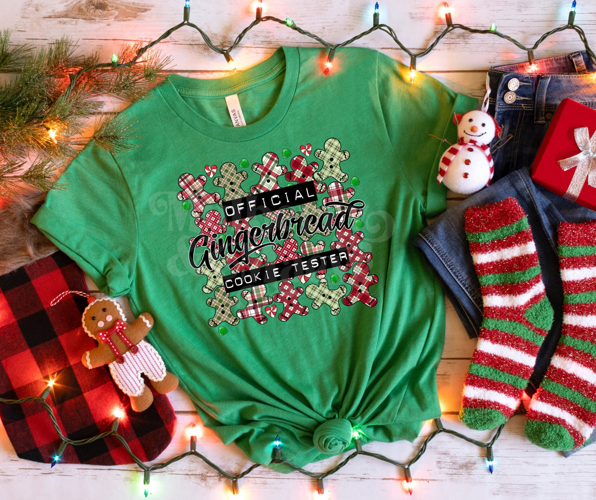 DTF Print Transfers | Ready To Press | Official Gingerbread Cookie Tester | Christmas | Holiday | Cookies