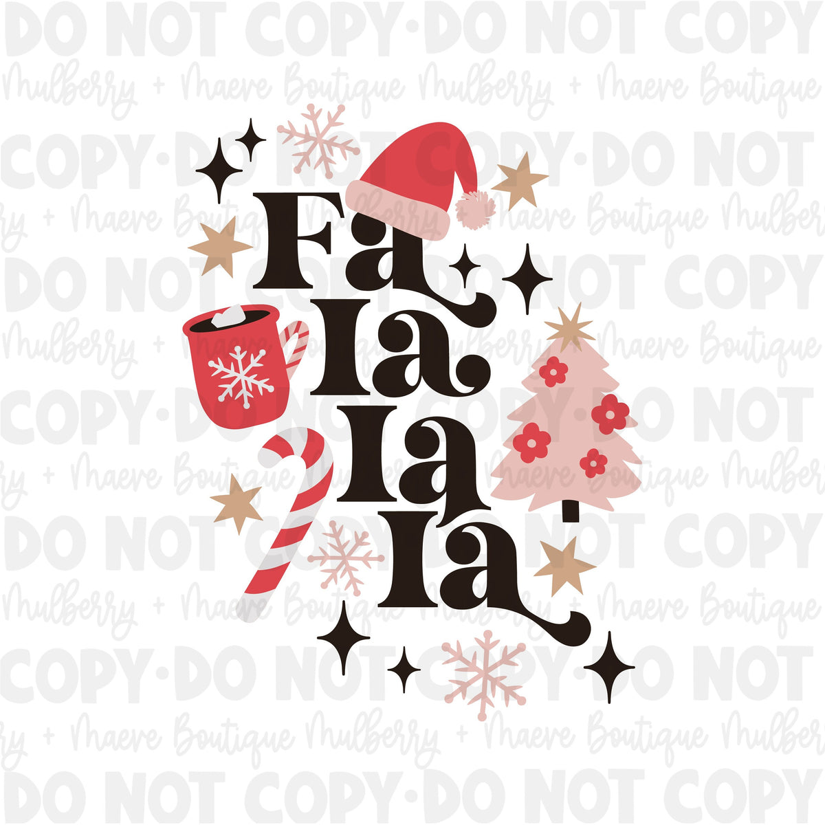 DTF Print Transfers | Ready To Press | Fa La La La| Christmas