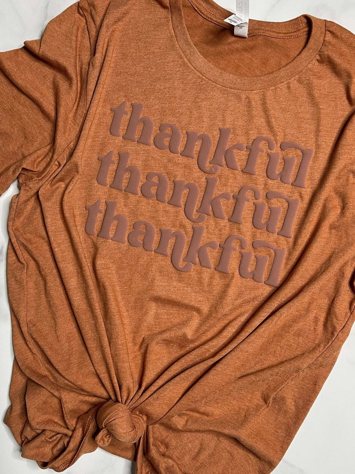 Ready To Ship | Puff Tee Shirt | Thankful  | Size XL