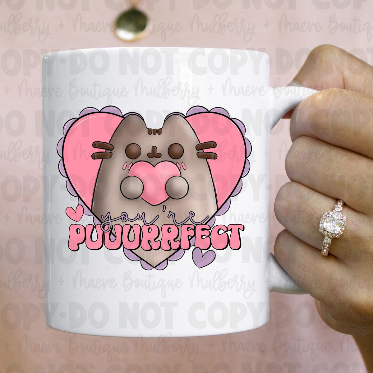 DTF Transfers | Ready To Press |  Sublimation |  You're Puurrfect | Hearts | Pusheen | Cats