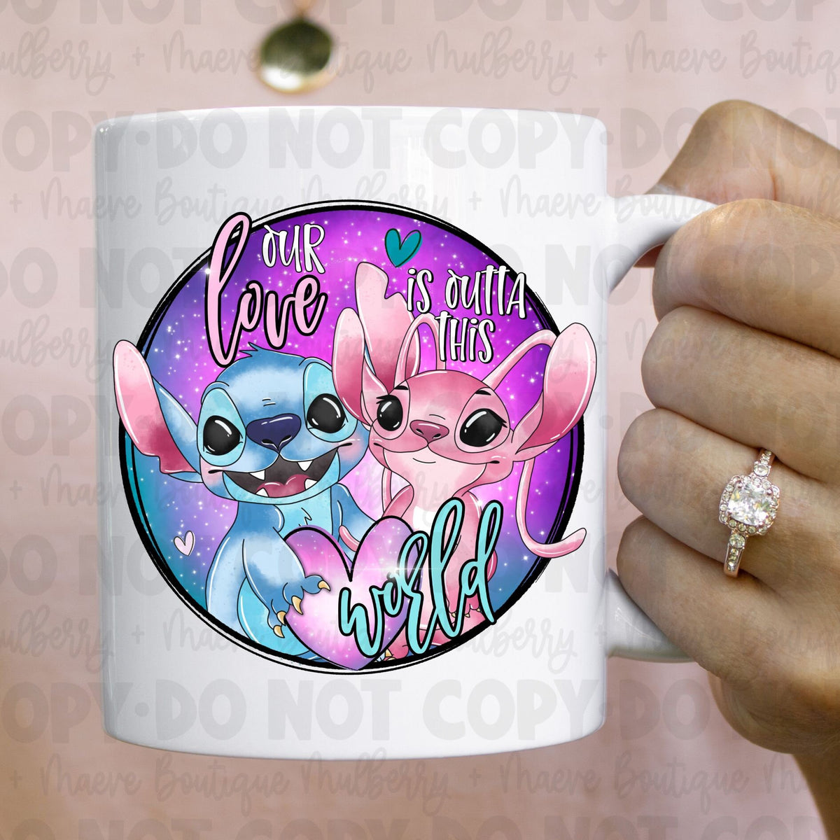 DTF Transfers | Ready To Press | Sublimation |  Our Love Is Outta This World | Stitch | Hearts