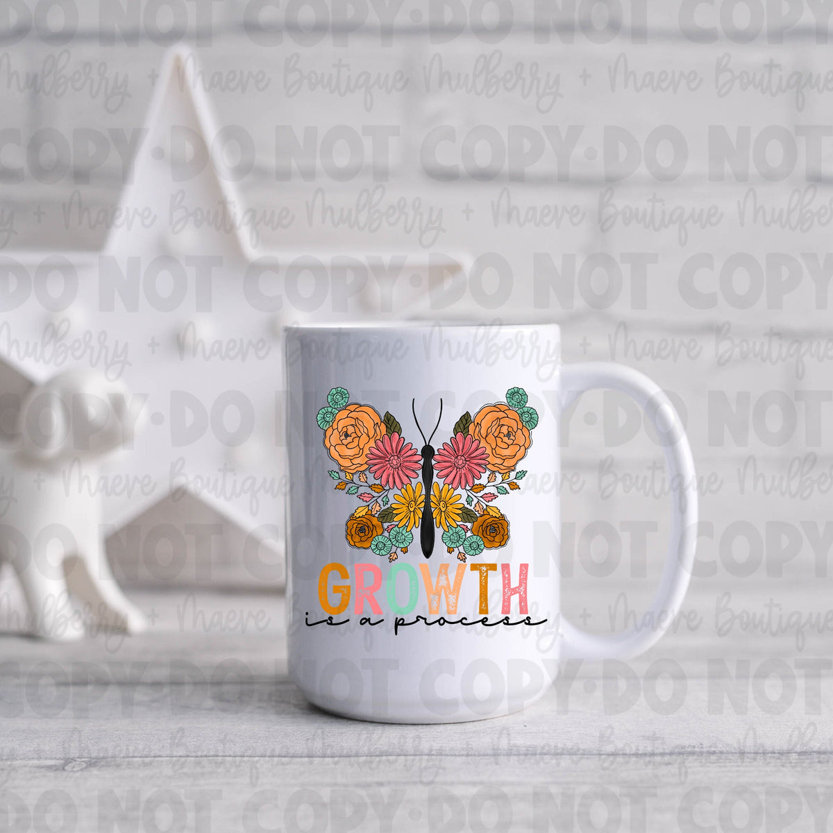 DTF Transfers | Ready To Press | Sublimation | Growth Is A Process | Butterfly | Flowers