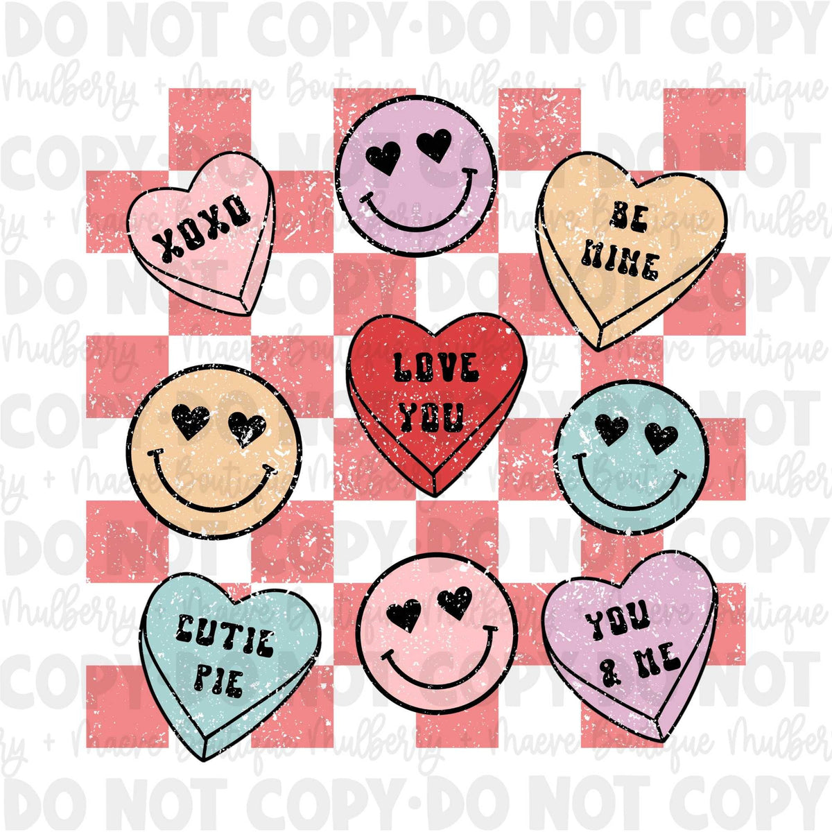 Conversation Hearts DTF Transfer