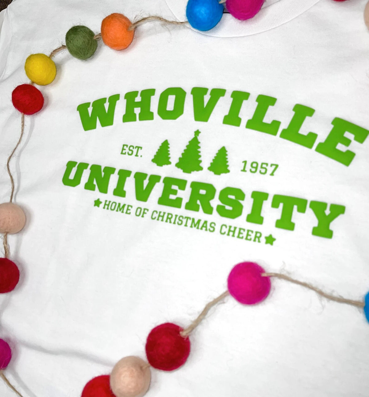 Ready To Ship |  Puff Tee Shirt | Whoville University | Christmas | Grinch | Size XL