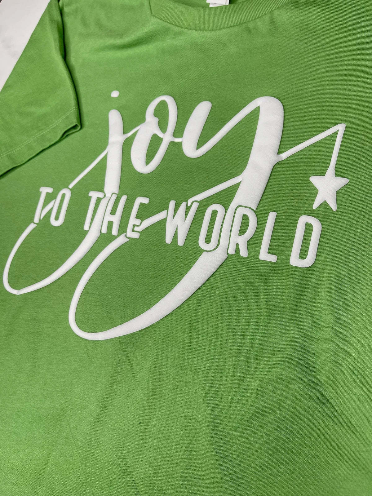 Ready To Ship | Puff Tee Shirt | Joy To The World| Christmas | Size M