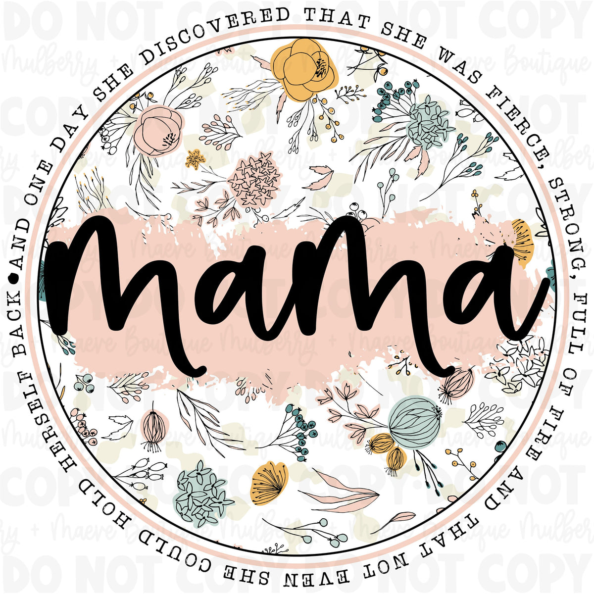 DTF Transfers | Sublimation | Botanical MAMA Circle | Motherhood
