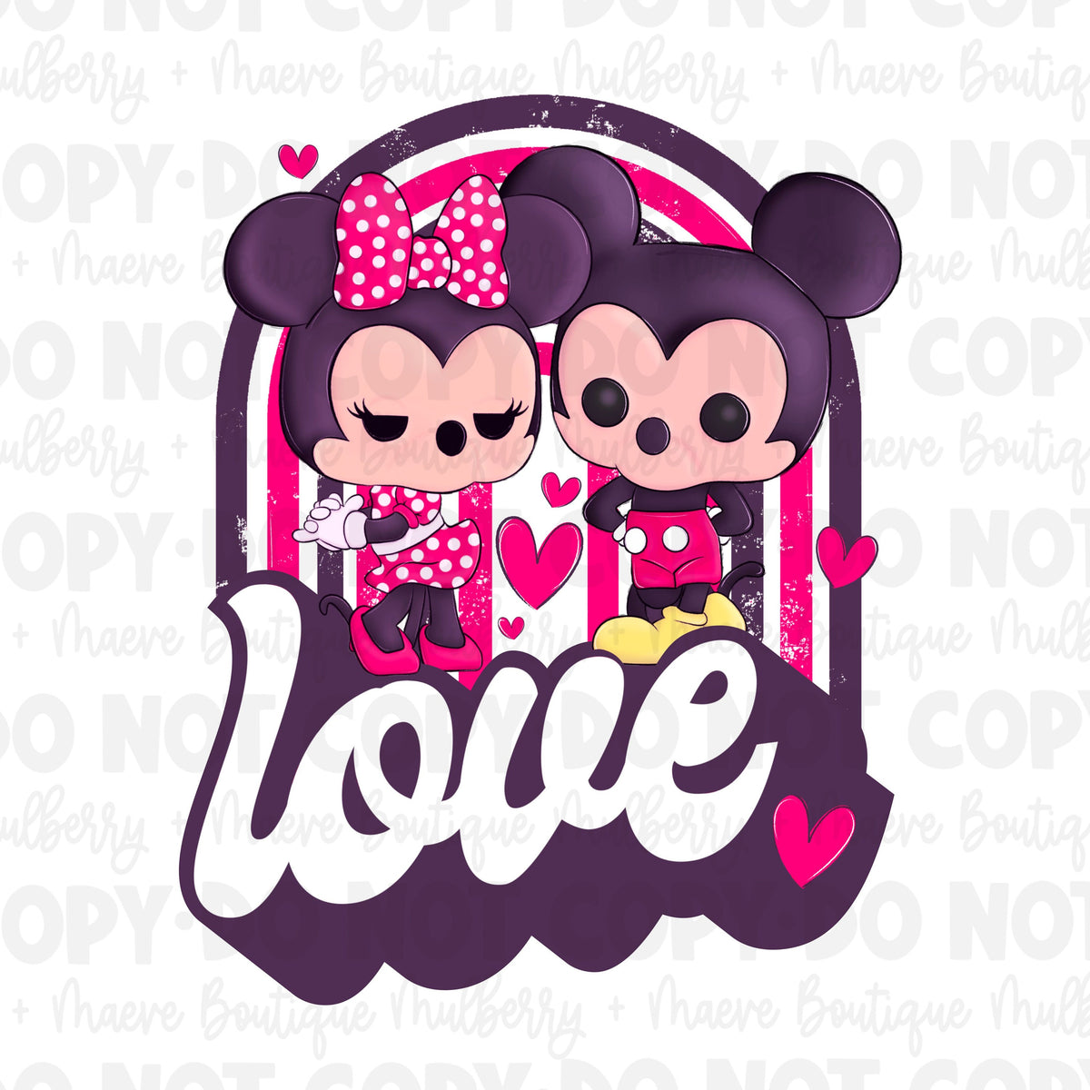 DTF Transfers | Ready To Press | Sublimation |  Mouse Love | Rainbow | Love