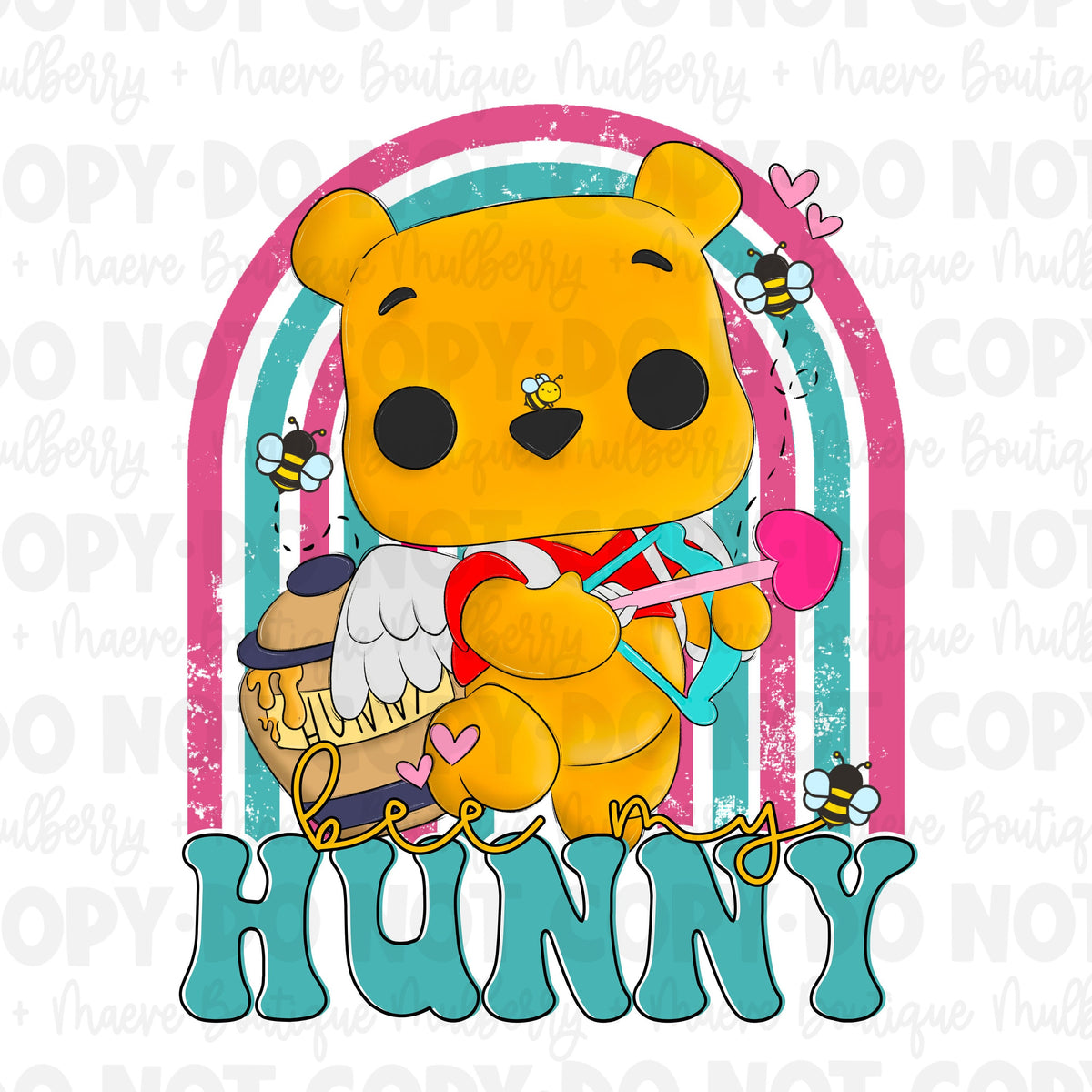 DTF Transfers | Ready To Press |  Sublimation |  Be My Hunny | Pooh | Love | Cupid