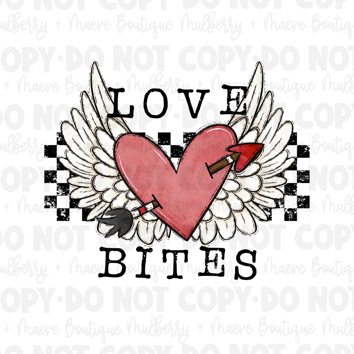 DTF Transfers | Ready To Press | Sublimation | Love Bites | Heart | Arrow | Wings