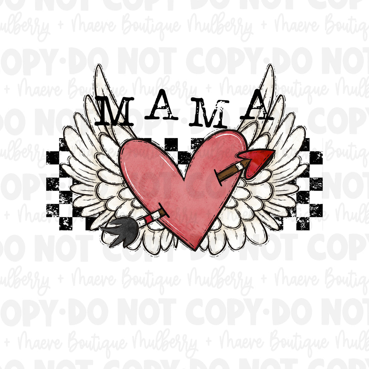 DTF Transfers | Ready To Press | Sublimation | MAMA| Heart | Arrow | Wings