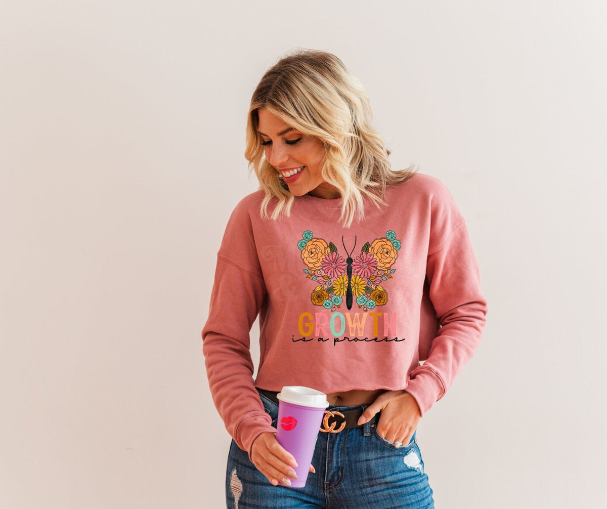 DTF Transfers | Ready To Press | Sublimation | Growth Is A Process | Butterfly | Flowers