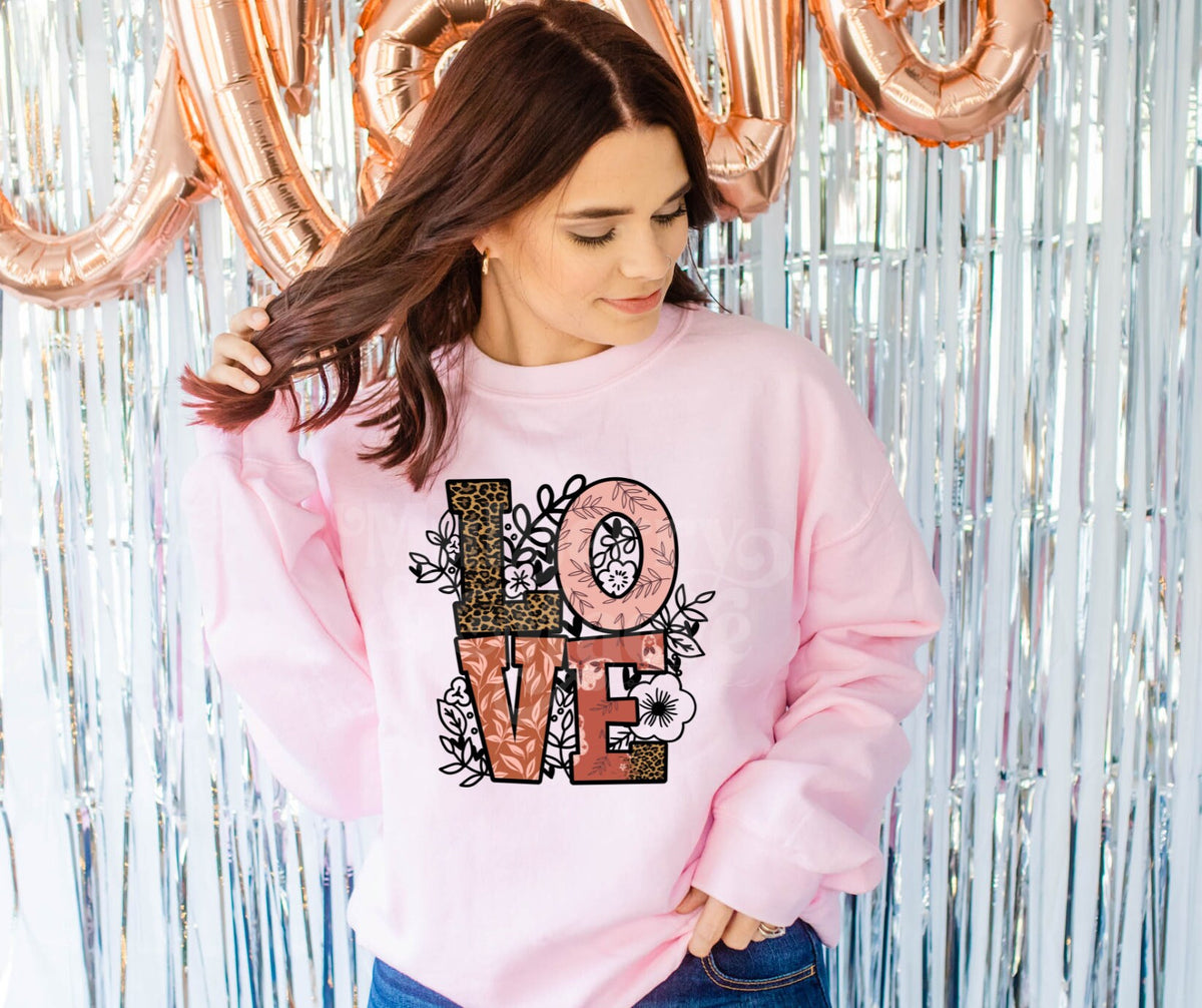 DTF Transfers, Sublimation, Ready To Press, Botanical LOVE, Leopard