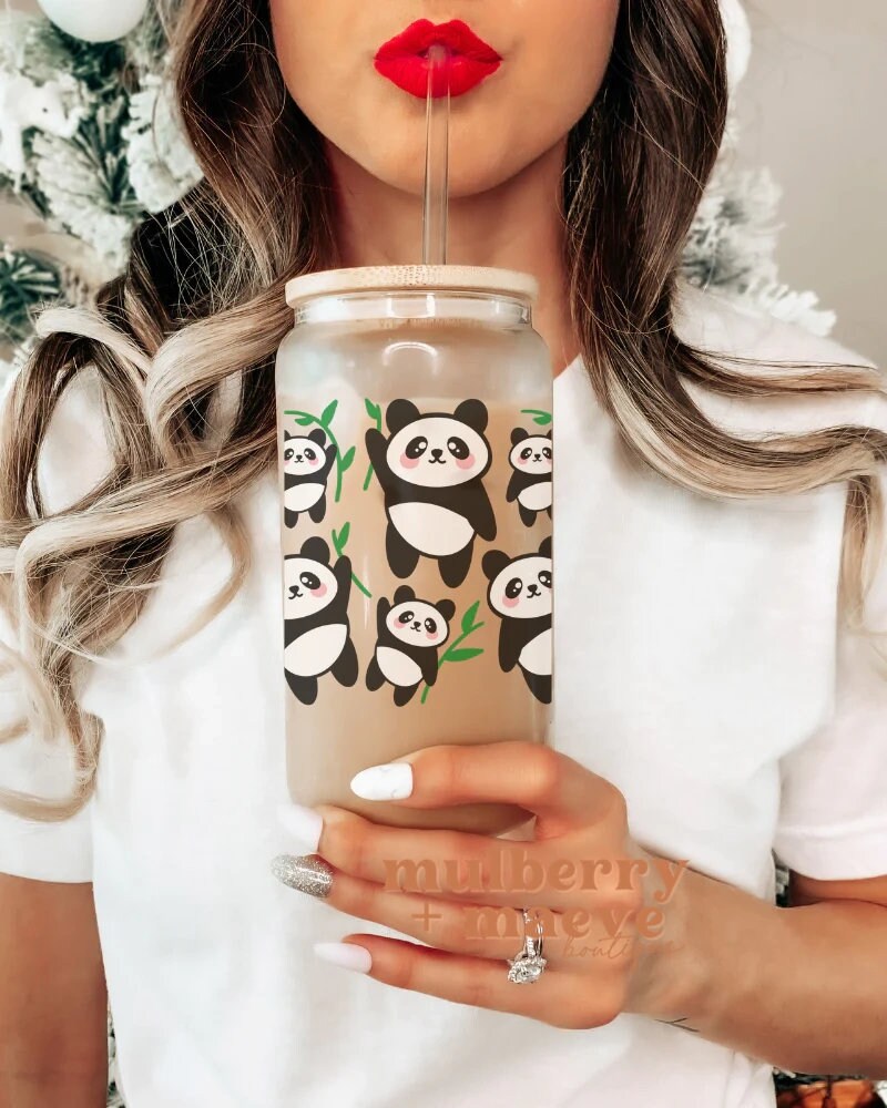 Panda Bears UV DTF Cup Wrap