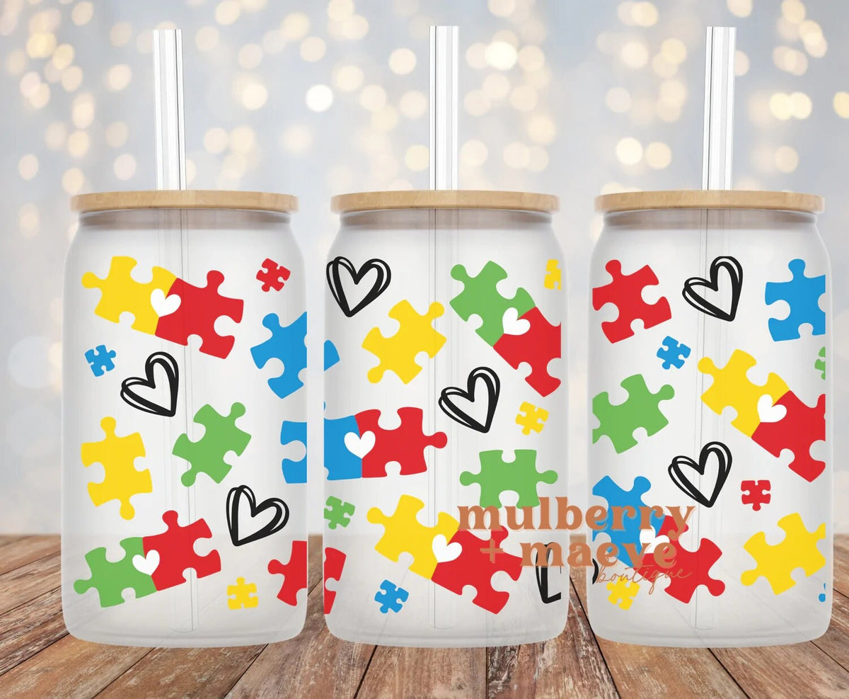Autism Awareness UV DTF Cup Wrap