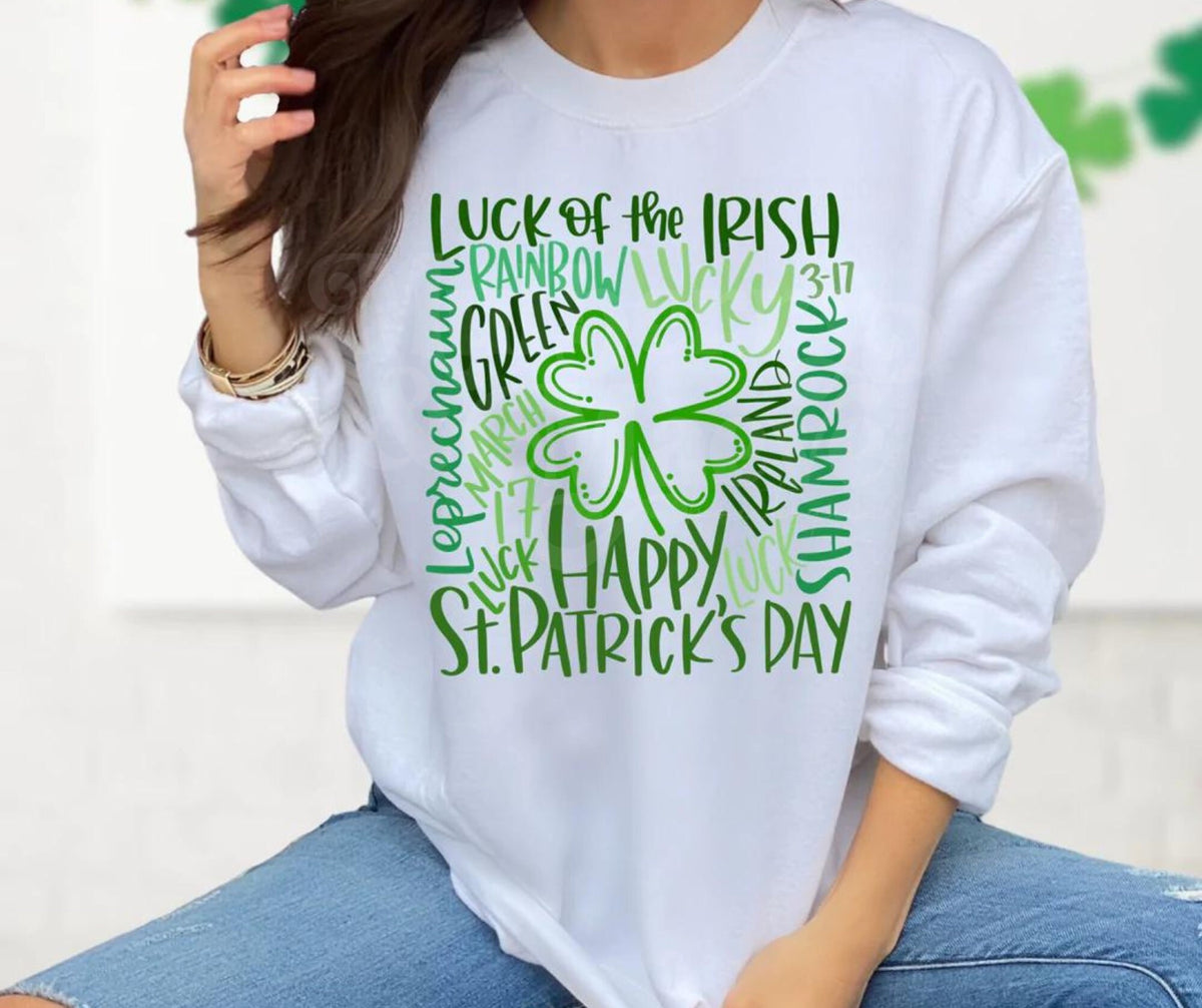 St. Patrick&#39;s Day Word Art DTF Transfer