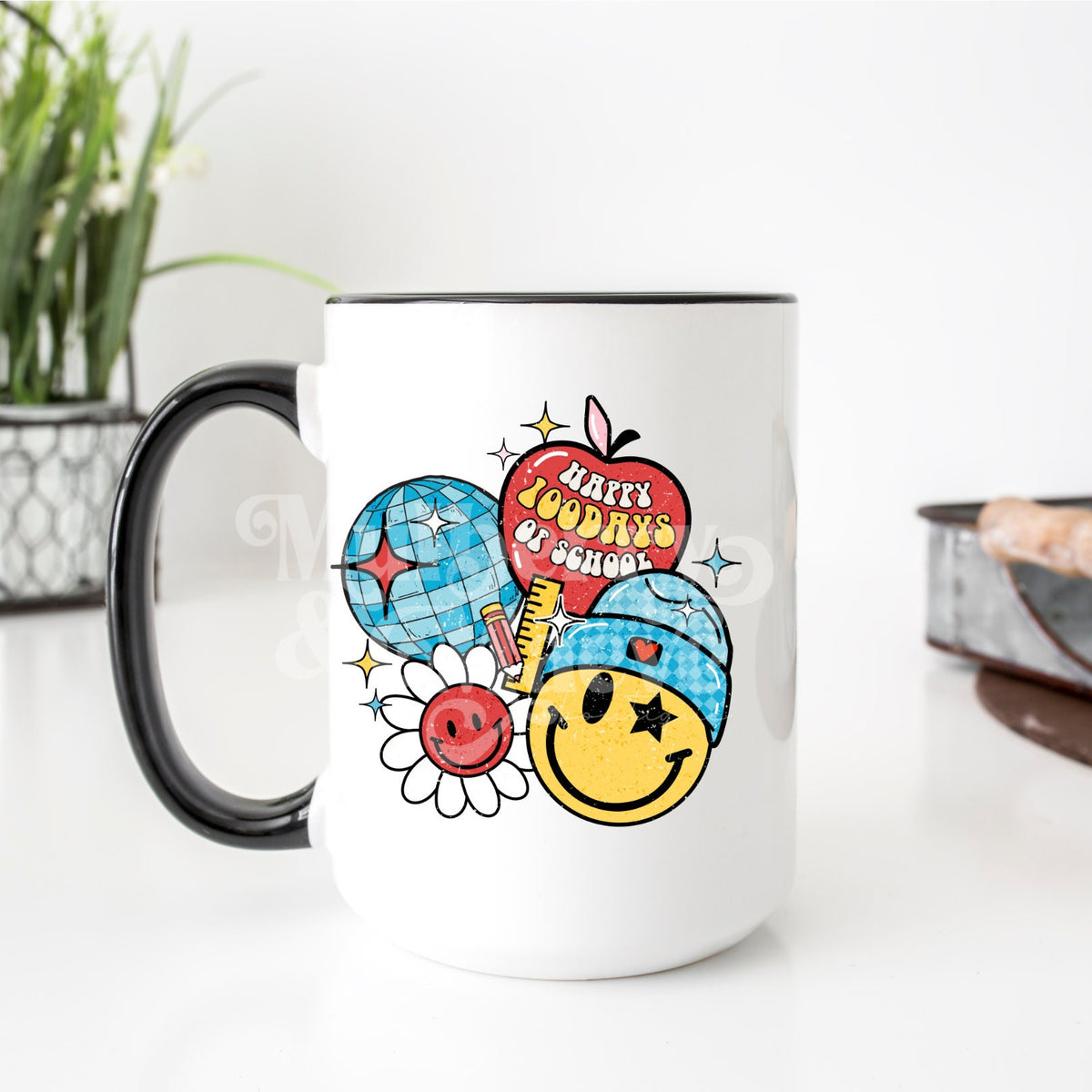DTF Transfers, Ready To Press, Happy 100 Days of School, School, Kids, Smiley Face, Apple, Sublimation