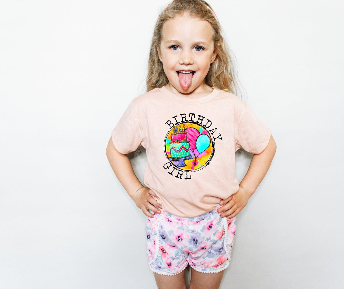 DTF Transfers, Sublimation, Ready To Press, Birthday Girl, Cake, Kids