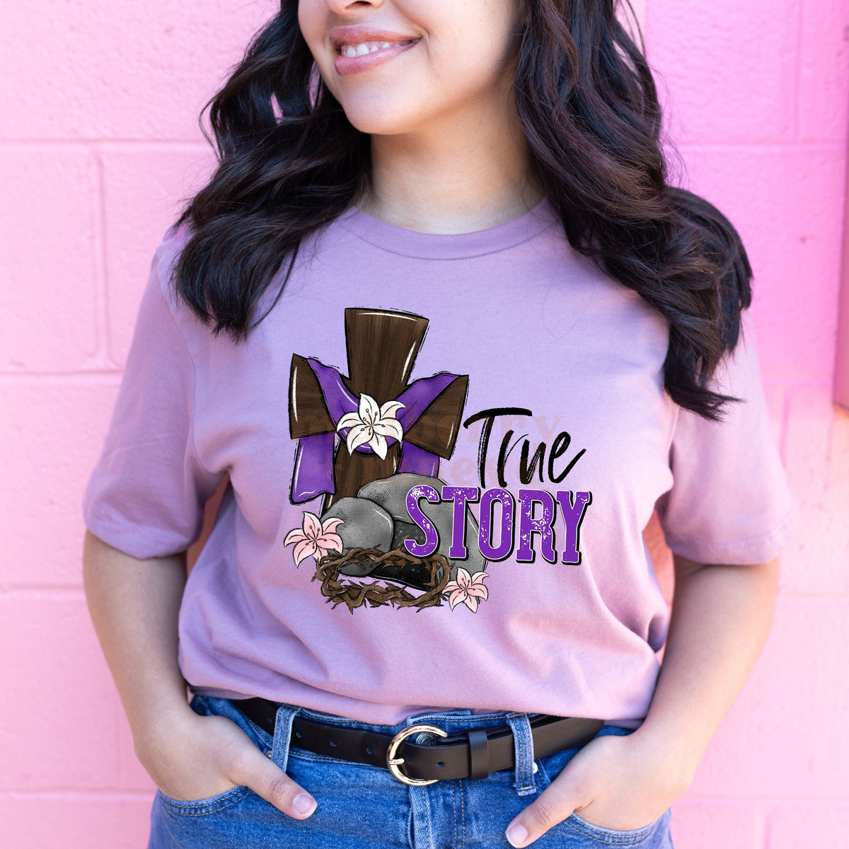 True Story Direct-to-Film Transfer for Blank Apparel.  Easy to Apply and Ready To Press Empty Tomb Transfer. Easter Basket Gifts.