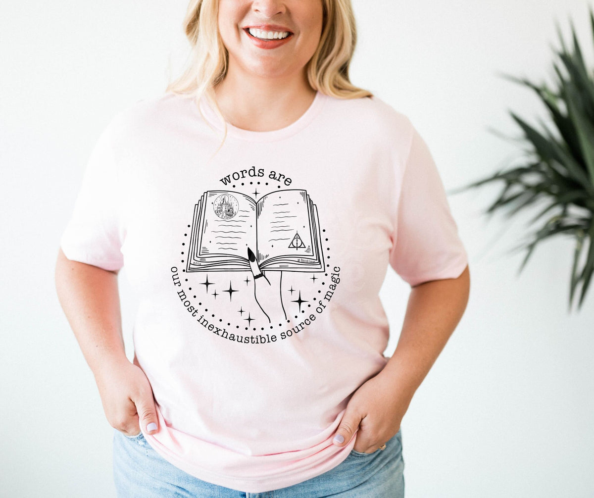 Words Are Our Most Inexhaustible Source of Magic| DTF Transfers | Ready To Press | Sublimation | Book Lover | Reading | Novels