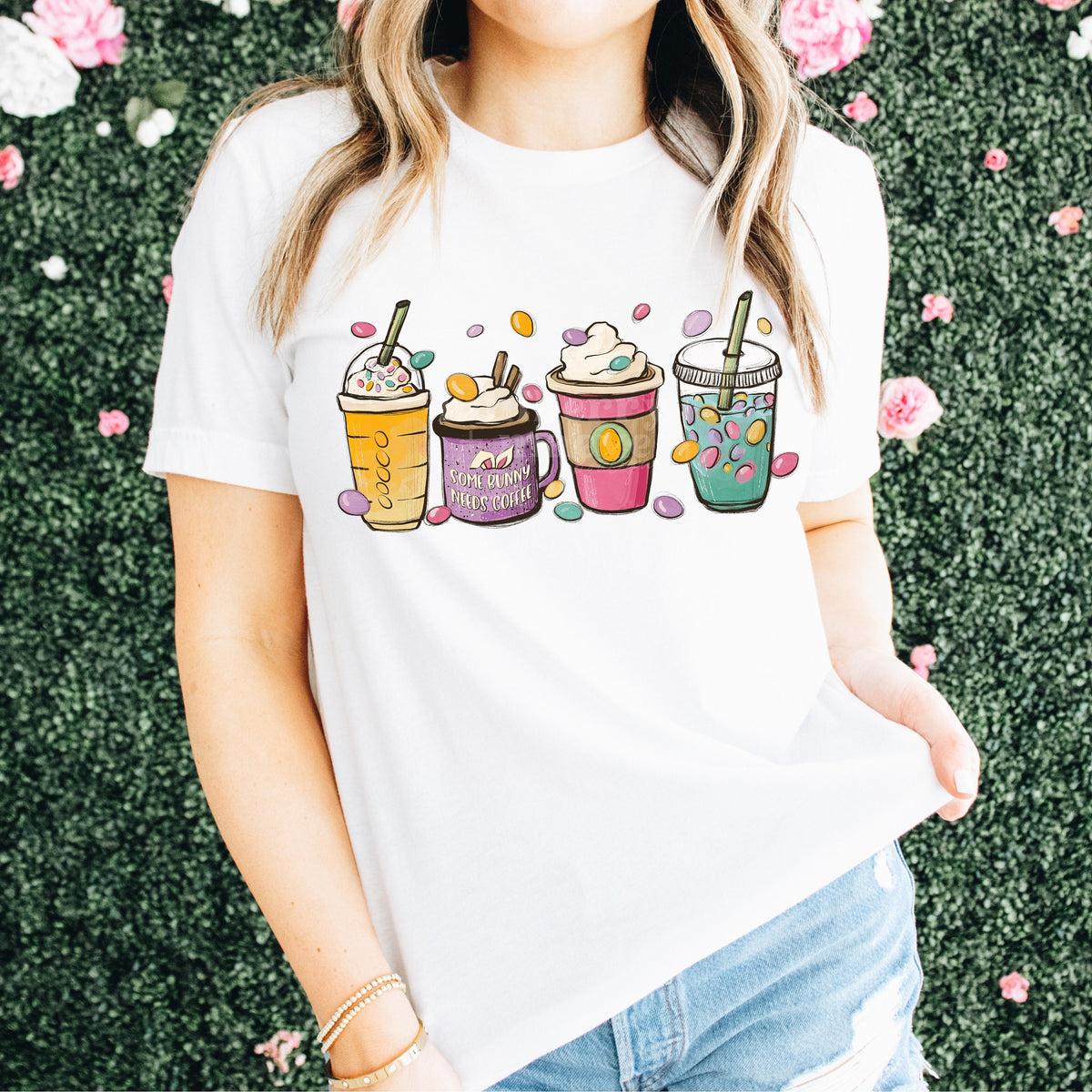 Easter Coffee Cups DTF Transfer for Blank Apparel. Coffee Addict, Coffee Lover. Coffee Gift Ideas. Easter, Eggs, Transfer