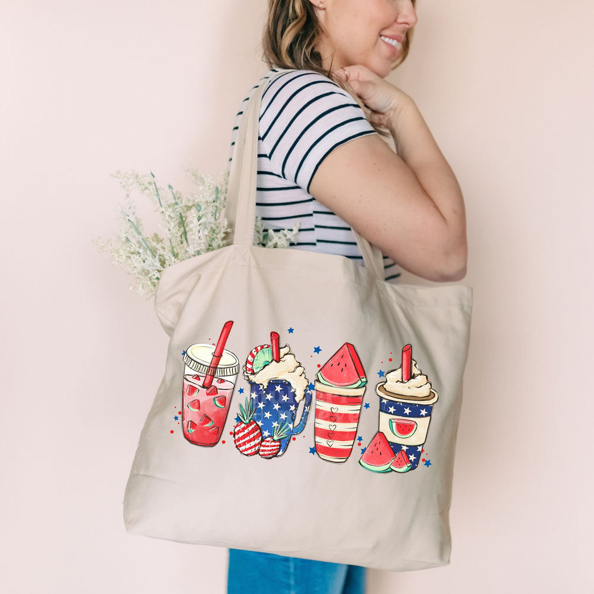 Patriotic 4th of July Coffee Cups DTF Transfer for Blank Apparel. Summer, Watermelon, Coffee. Patriotic Shirt, Sweatshirt Ideas