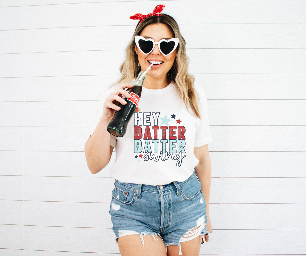 Baseball DTF Transfer for Blank Apparel. Hey Batter Shirt, Sweatshirt Ideas. Baseball Gift Ideas.  Gifts for Baseball Fans