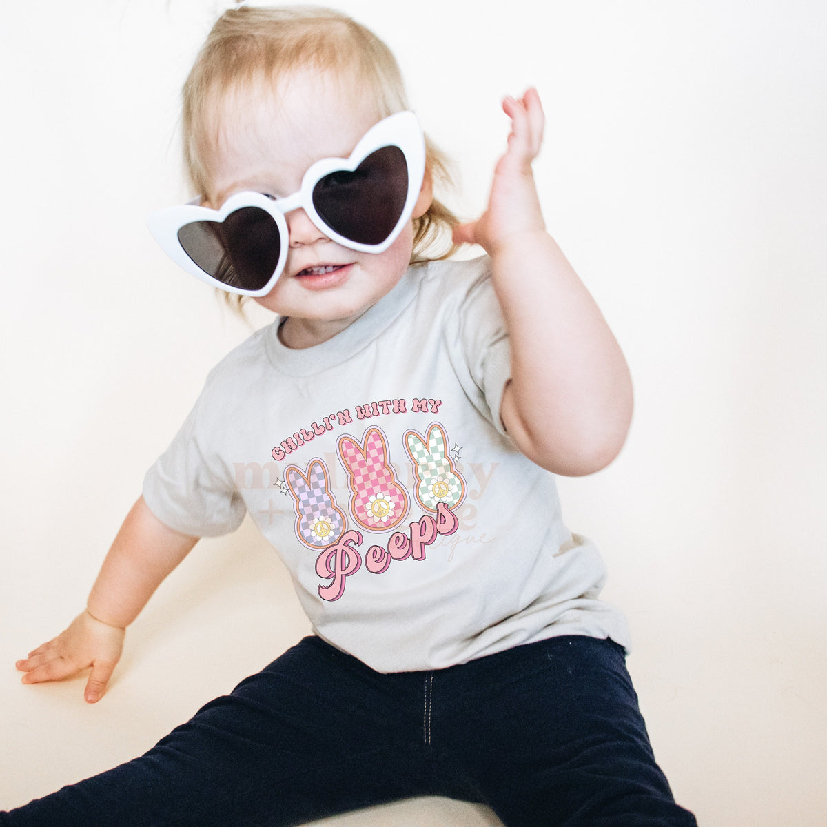 Chillin w/My Peeps Direct To Film Transfer for Blank Apparel.  Easter Mug, Gift Idea.